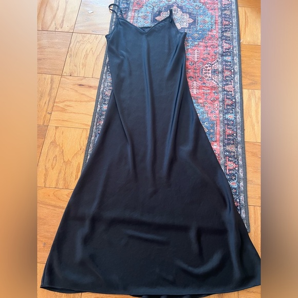 All Saint Elegant Black Spaghetti Strap Dress small black soft silky chic - Picture 3 of 8